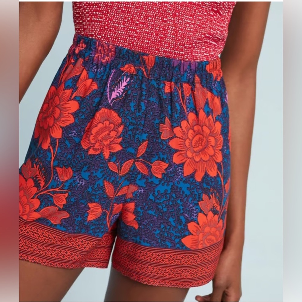 Anthropologie Ett Twa Wynnewood High Rise Floral Elastic Waist Sz Small